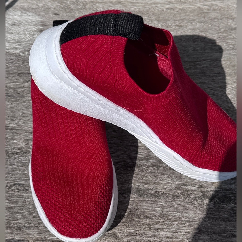 Marc Fisher Red Knit Slip-On Sneakers